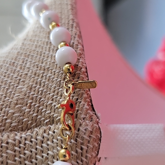 Monet White and Gold Bead Necklace - Picture 2 of 4